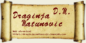 Draginja Matunović vizit kartica